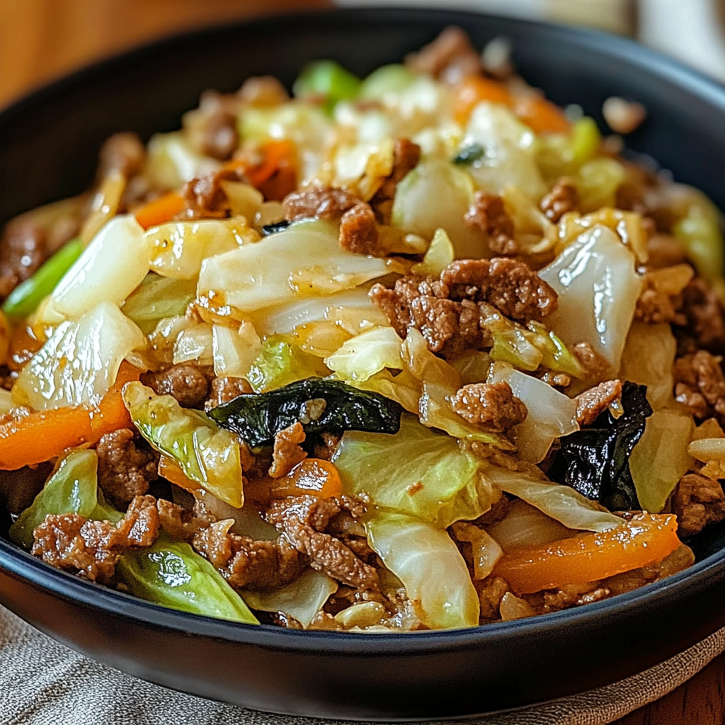 Chinese Ground Beef and Cabbage Stir-Fry