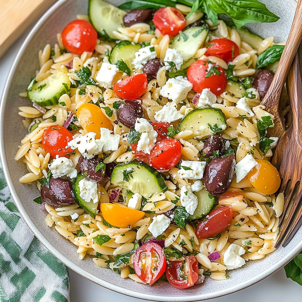 Greek Orzo Salad With Feta