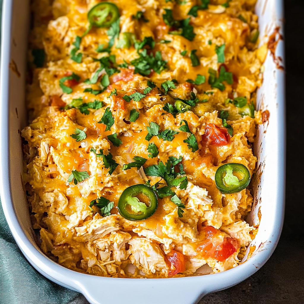 Jalapeño Buffalo Chicken Casserole
