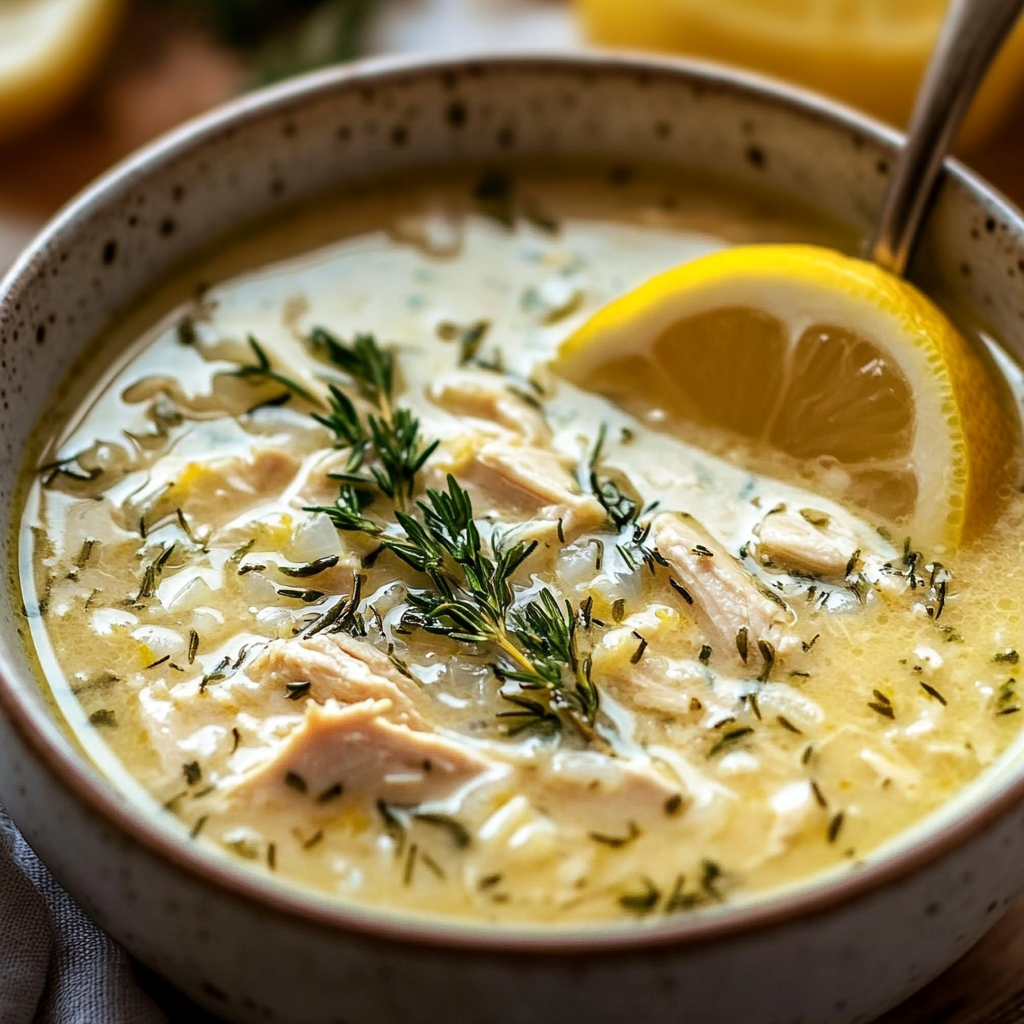 Mediterranean Lemon Chicken Soup