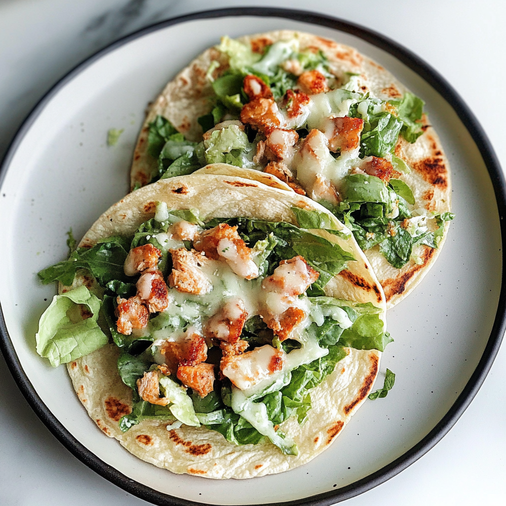 Smash Chicken Caesar Tacos