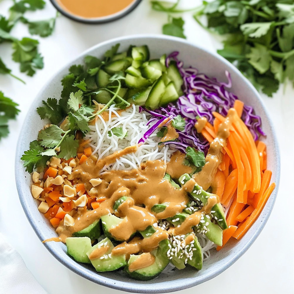Spring Roll Bowl with Peanut Sauce for Delicious Flavor 18 Spring Roll Bowl with Peanut Sauce