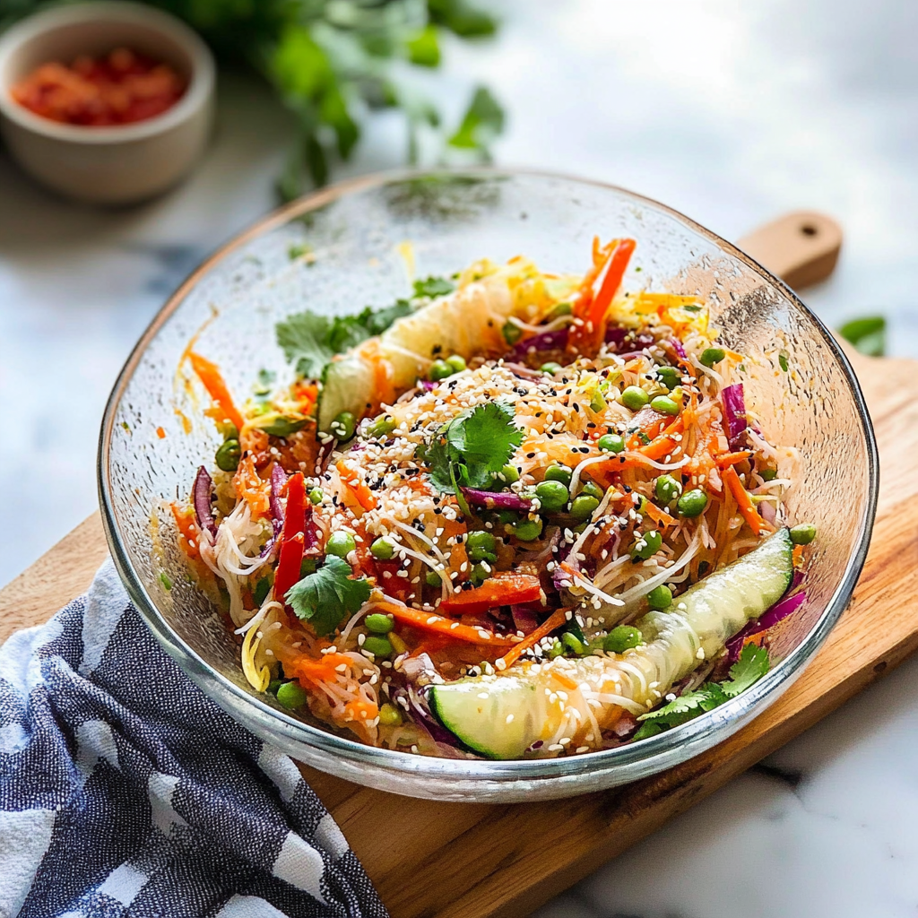 Spring Roll Salad with Spicy Ginger Dressing