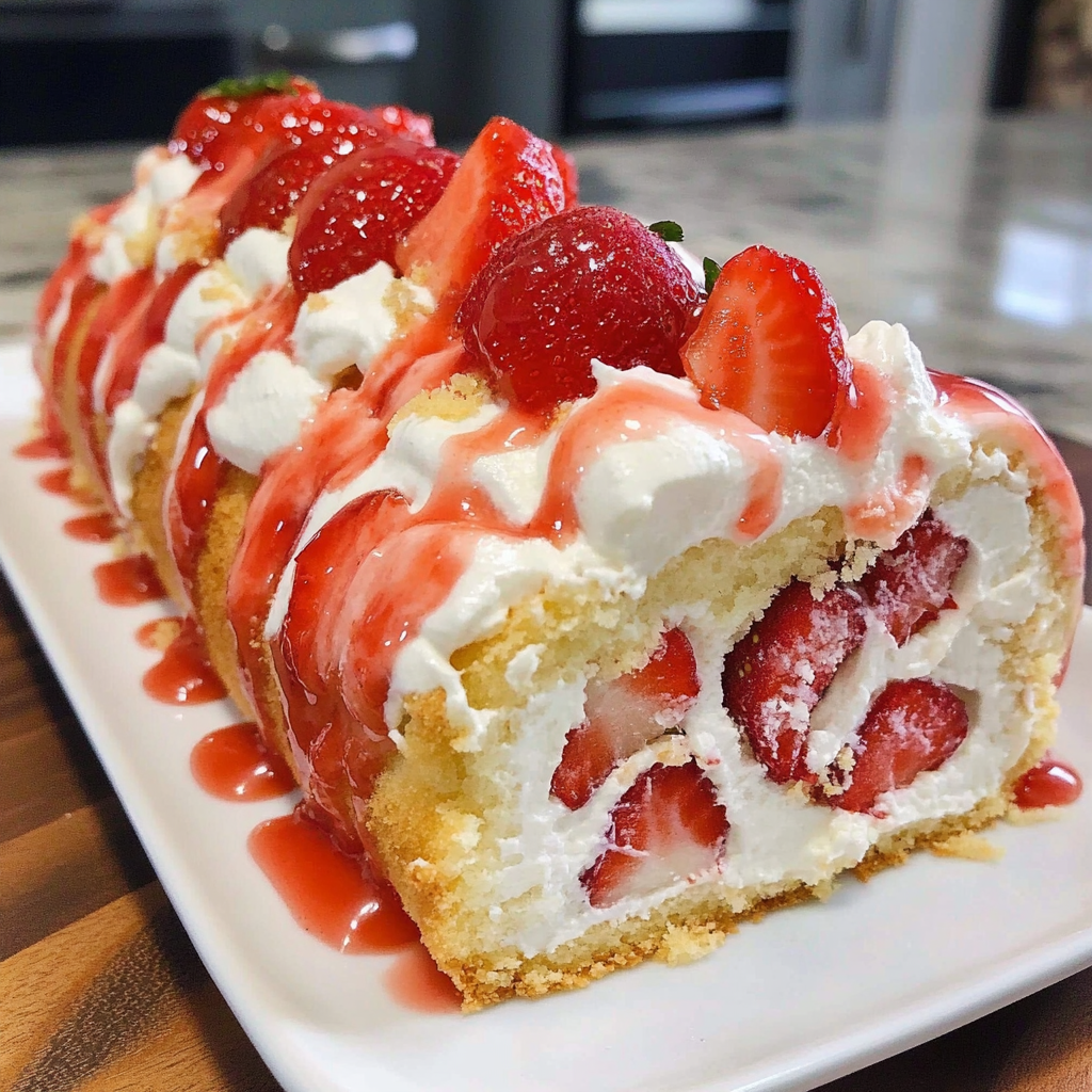 Strawberry Shortcake Cheesecake Roll