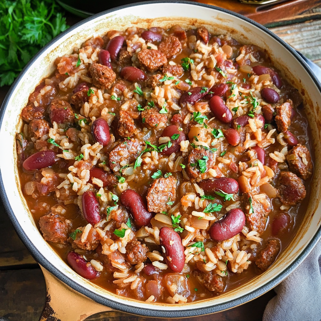 Louisiana Red Beans and Rice with Spicy Sausage Delight 21 Louisiana Red Beans and Rice with spicy sausage