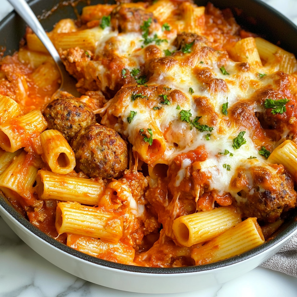 Meatball Pasta Bake {30 Minute Meal}