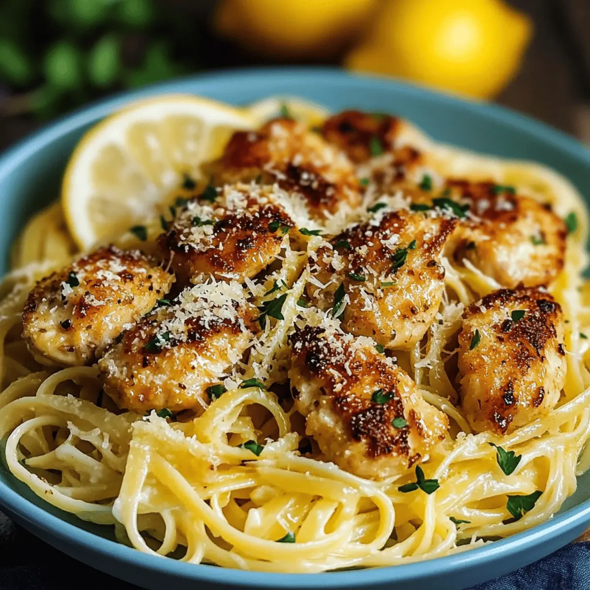 Lemon Garlic Butter Chicken Parmesan Linguine - Easy Recipe
