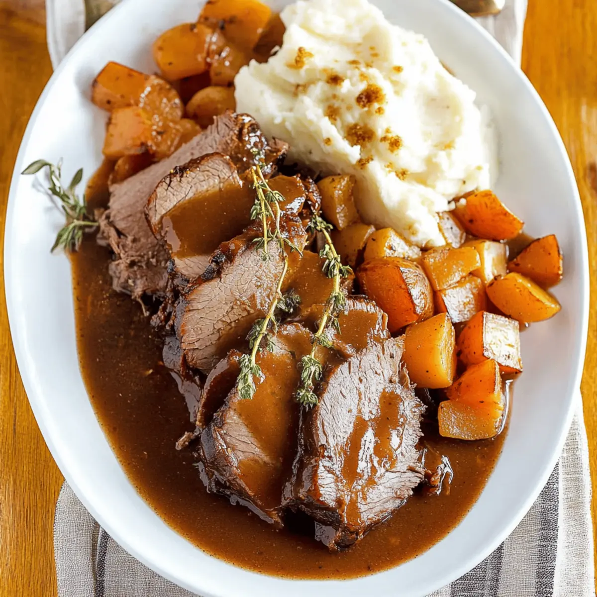 Merlot Pot Roast with Horseradish Smashed Potatoes