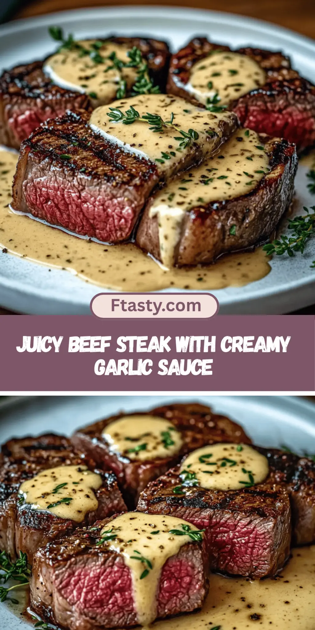 Juicy Beef Steak with Creamy Garlic Sauce 2