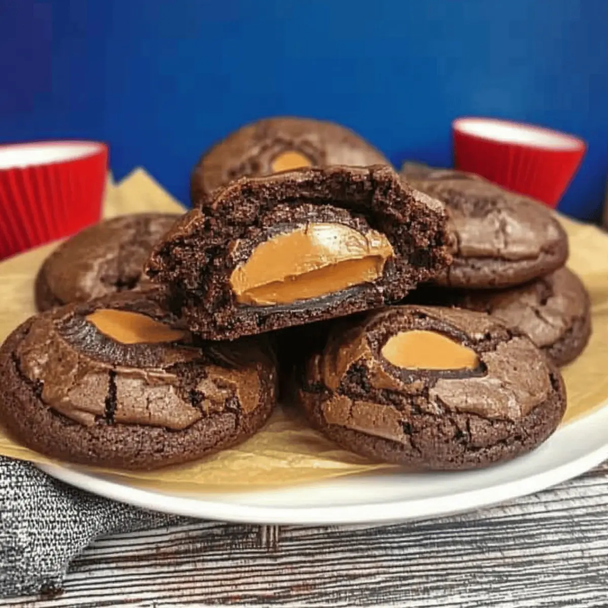Rolo Stuffed Chocolate Cookies