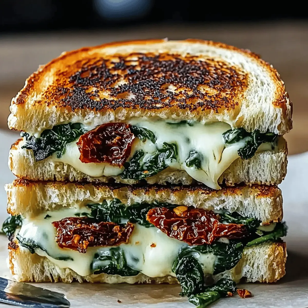 Irresistible SunDried Tomato Spinach Ricotta Grilled Cheese Delight 3