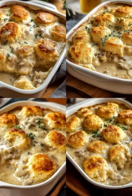 Irresistible Homemade Biscuits Gravy Breakfast Casserole