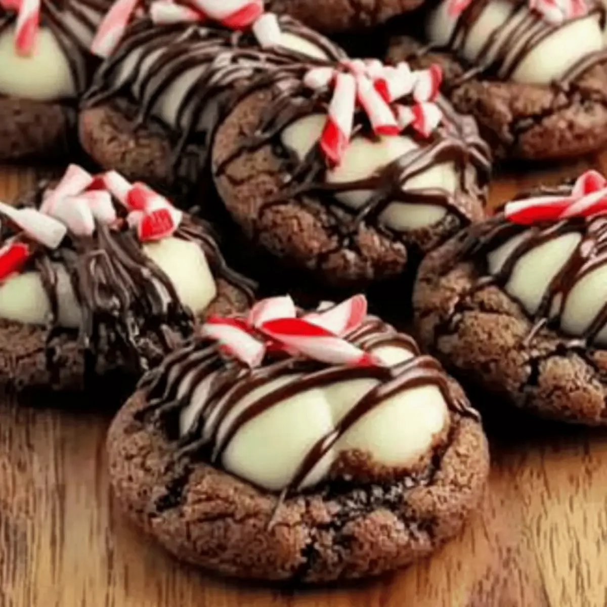 Chocolate Peppermint Thumbprint Cookies