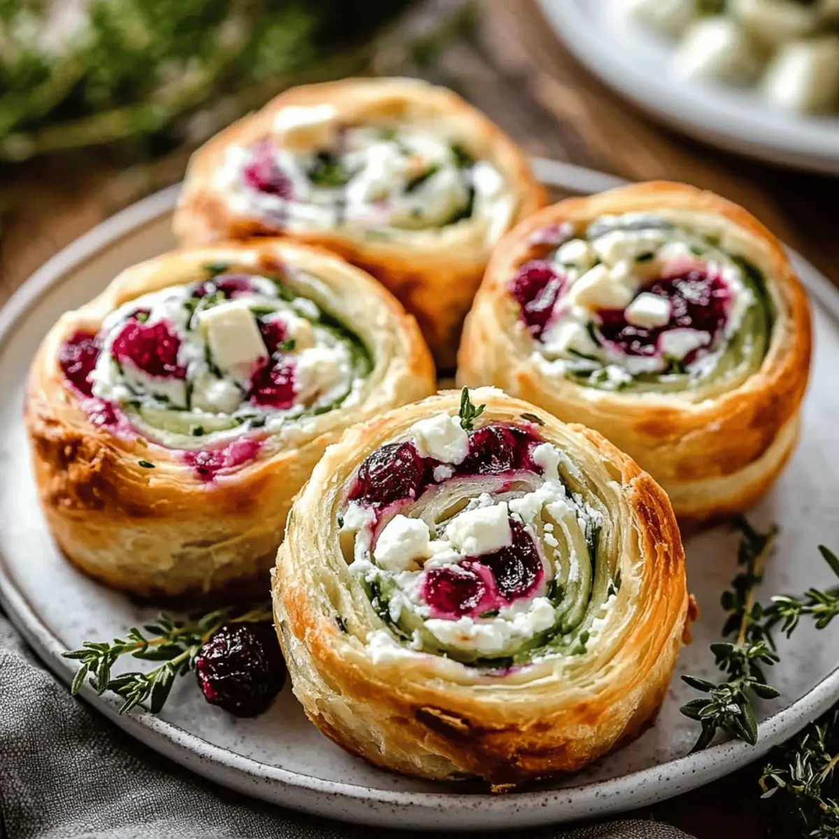 Cranberry Cream Cheese Pinwheels with Feta & Herbs Bliss