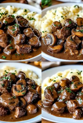 Mouthwatering Beef Tenderloin Tips in Savory Mushroom Gravy