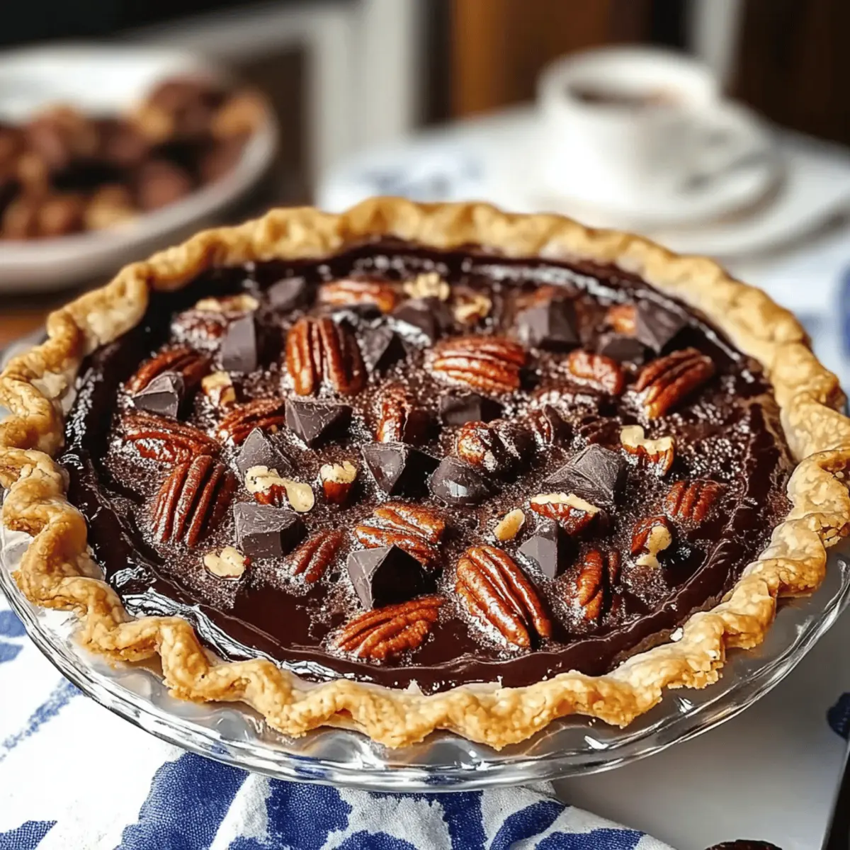 Indulge in Irresistible Chocolate Pecan Pie w Molasses Delight