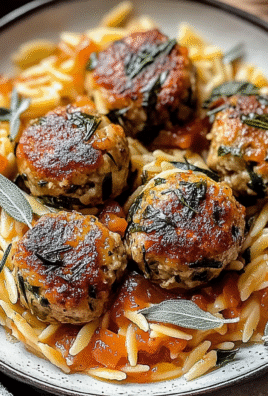 Irresistibly Juicy Baked Rosemary Chicken Meatballs with Tomato Orzo image 1