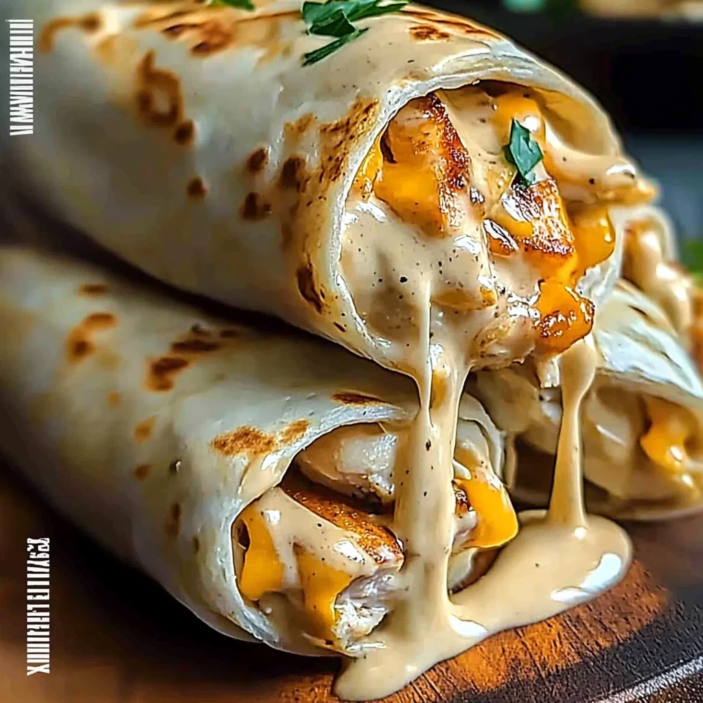 Cheesy Garlic Chicken Wraps image 1