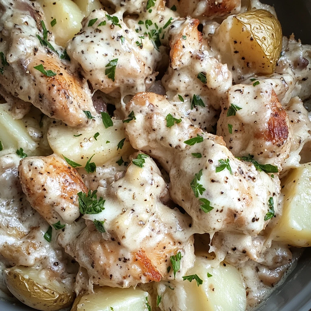 Garlic Parmesan Crockpot Chicken and Potatoes image 1
