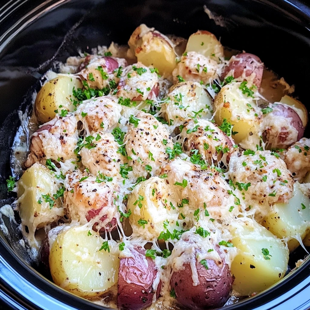 Garlic Parmesan Crockpot Chicken and Potatoes image 5