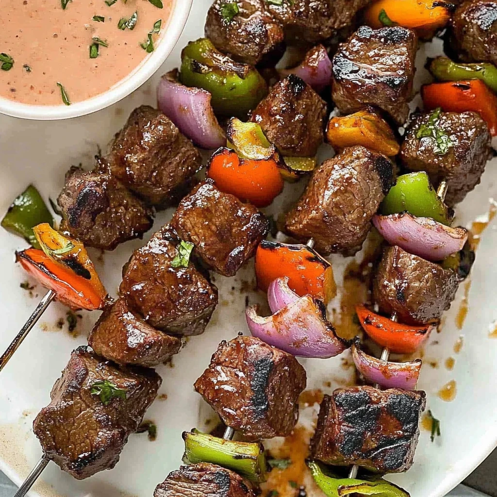 beef kabobs on the grill image 1